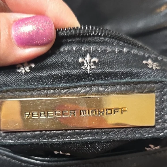 Rebecca Minkoff Black Leather Bag with Silver Accents VINTAGE!!! - Picture 2 of 10